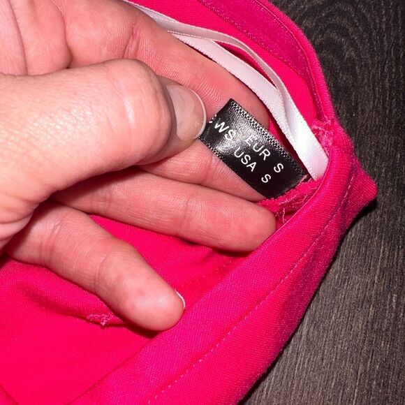 NWT (Small) Brand New Hot Pink One Shoulder Sleeveless Flowy Midi Dress - Picture 9 of 10